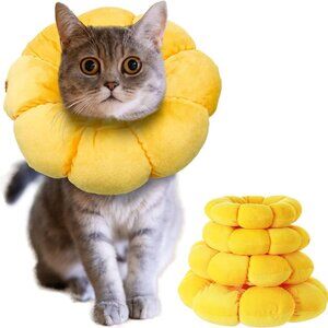 Cat Small Dog Recovery Collar Cute Sunflower Neck Cone After Surgery, Adjustable